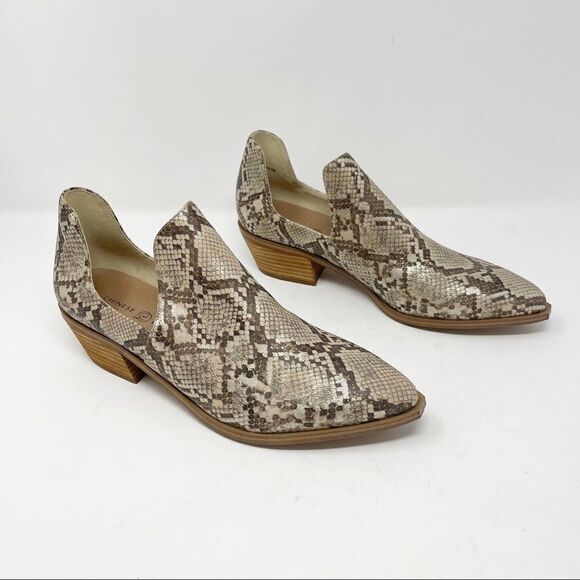 Chinese Laundry Metallic Snake Cut Out Booties Pointed Toe Size 10 - Picture 1 of 6